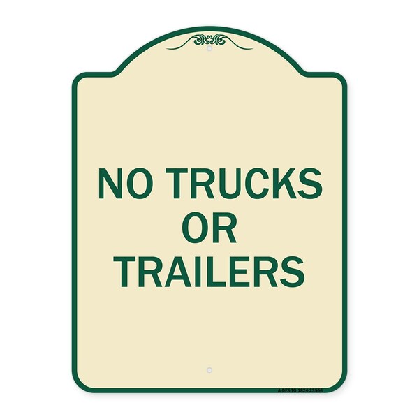Signmission No Trucks or Trailers Heavy-Gauge Aluminum Architectural Sign, 24" H, TG-1824-23556 A-DES-TG-1824-23556 - main